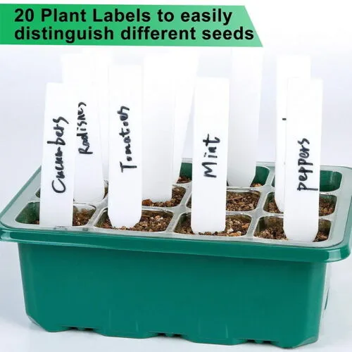 10 Set Green 12 Cell Seed Starter Trays with Tools and Labels