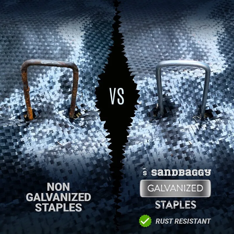 12 in. Heavy Duty Landscape Staples - 37% Thicker - 8 Gauge Galvanized Steel