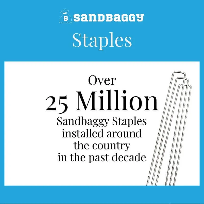 12 in. Heavy Duty Landscape Staples - 37% Thicker - 8 Gauge Galvanized Steel