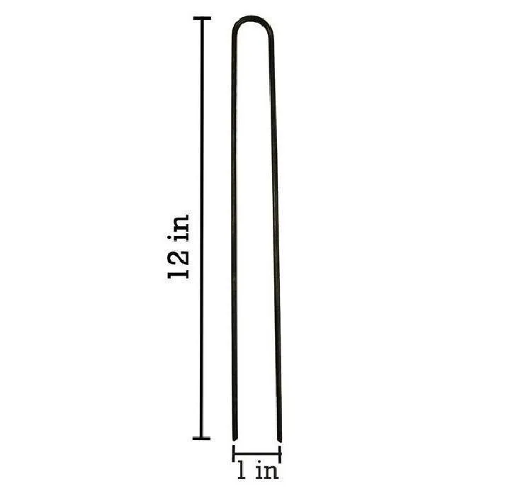 12 in. Heavy Duty Landscape Staples - 37% Thicker - 8 Gauge Steel