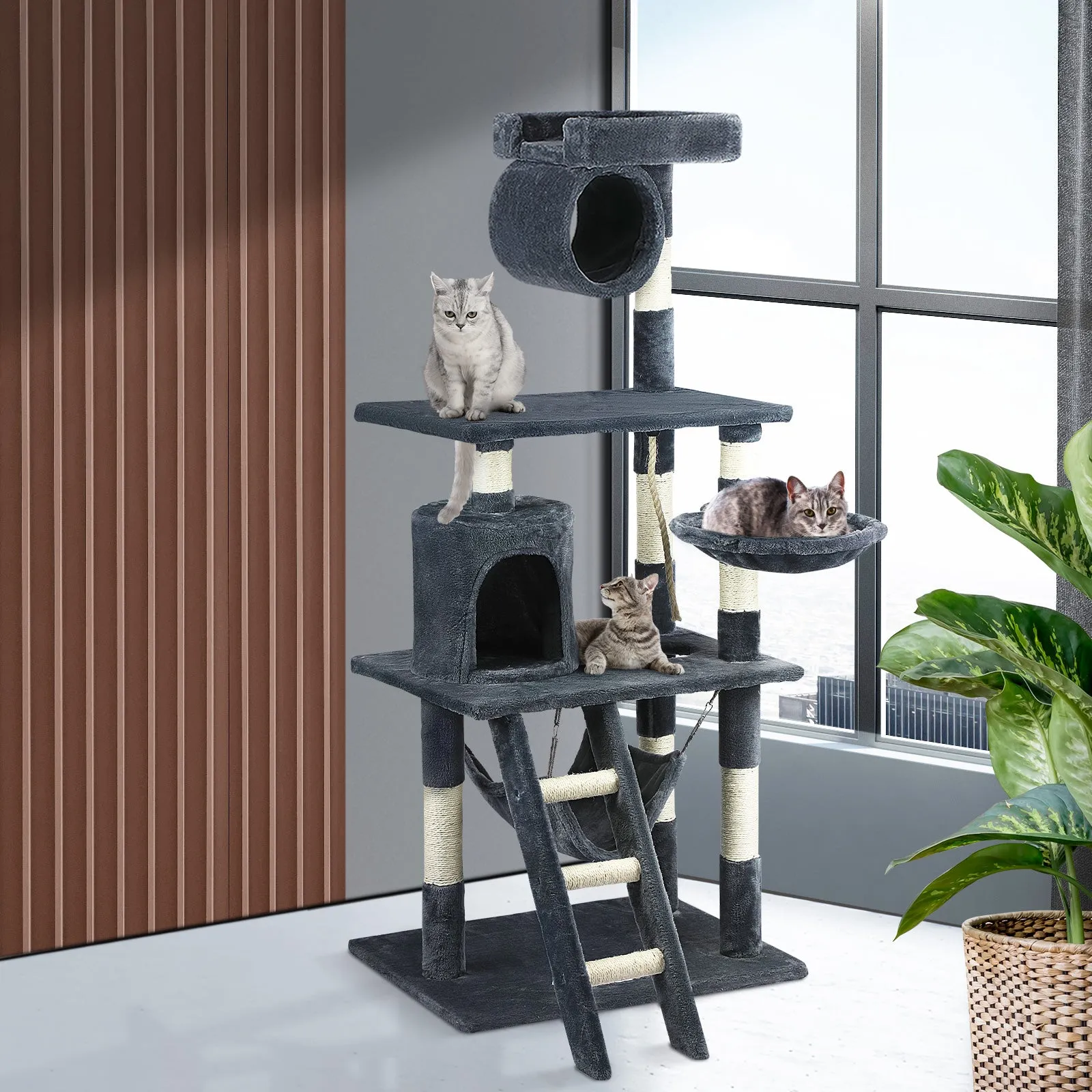 140cm Cat Tree Pet Kitty Scratching Post Scratcher House Furniture Tower Condo
