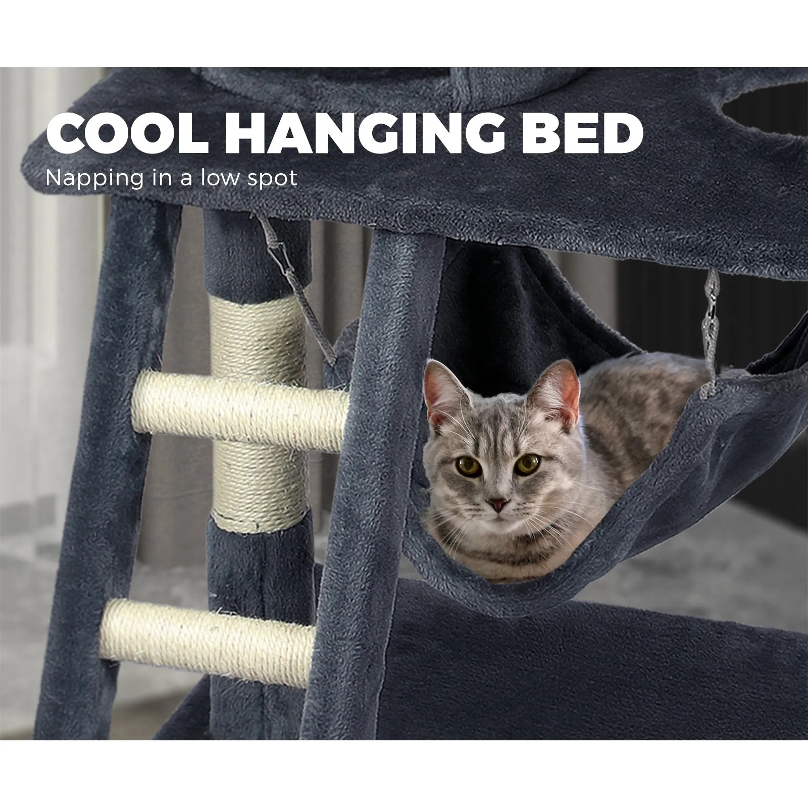 140cm Cat Tree Pet Kitty Scratching Post Scratcher House Furniture Tower Condo