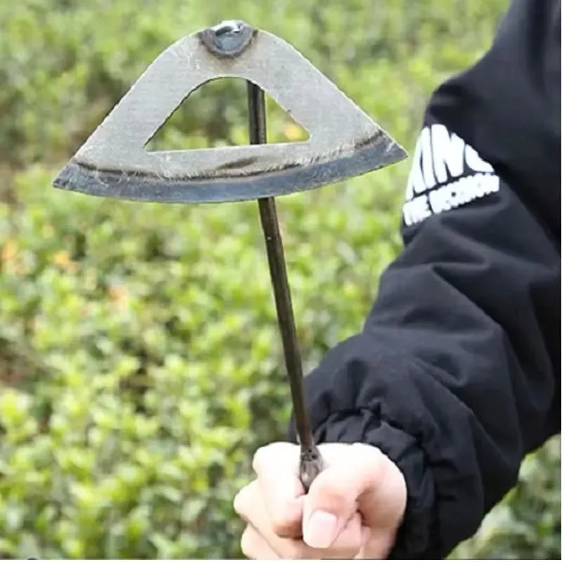 1Pc, All-Steel Hardened Hollow Hoe, Handheld Weeding Rake, Planting Vegetable Farm Garden Agriculture Tool Weeding Accessories