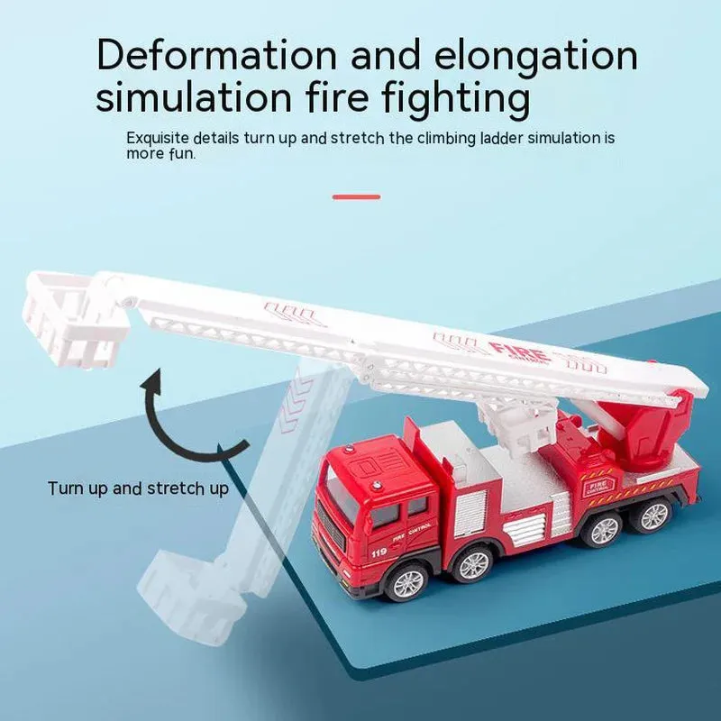 1Pc Friction Movable Fire Brigade Truck - Assortment