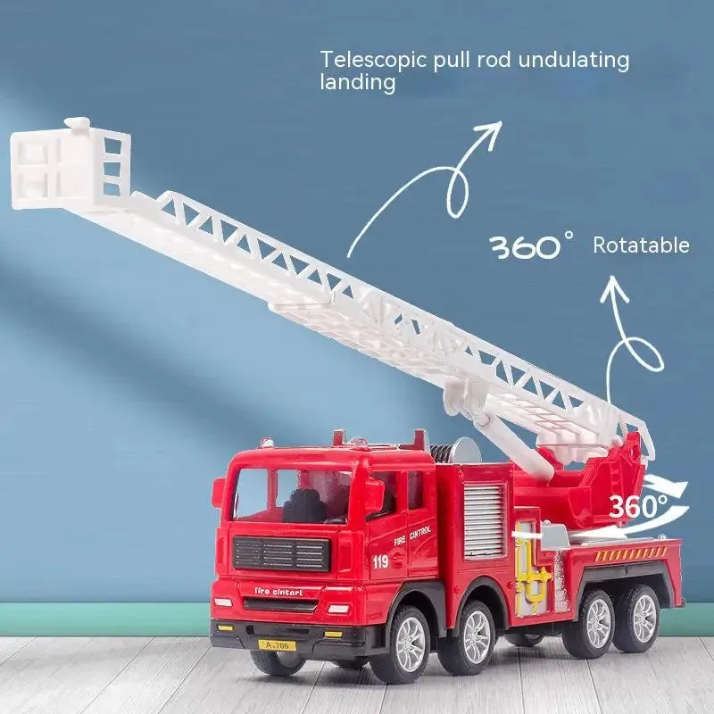 1Pc Friction Movable Fire Brigade Truck - Assortment