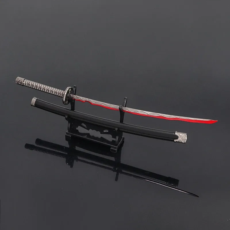26cm Elden Game Ring Peripheral Replica Miniature Weapon Model Samurai Sword Rivers of Blood with Sheath Craft Ornaments for Kid