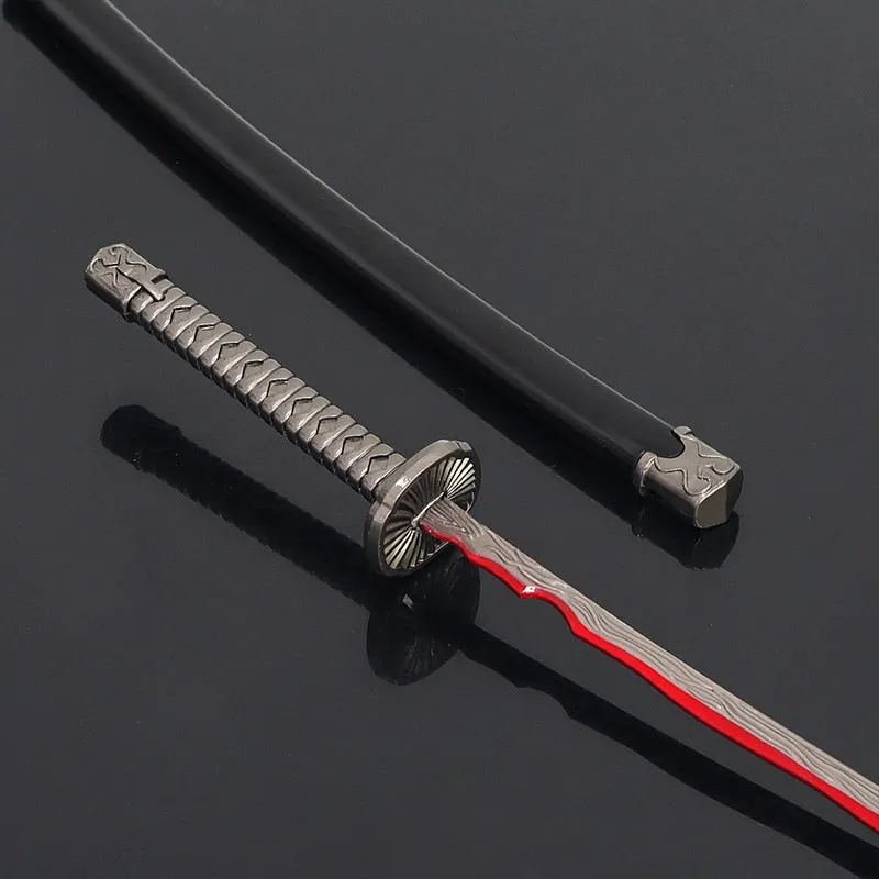 26cm Elden Game Ring Peripheral Replica Miniature Weapon Model Samurai Sword Rivers of Blood with Sheath Craft Ornaments for Kid
