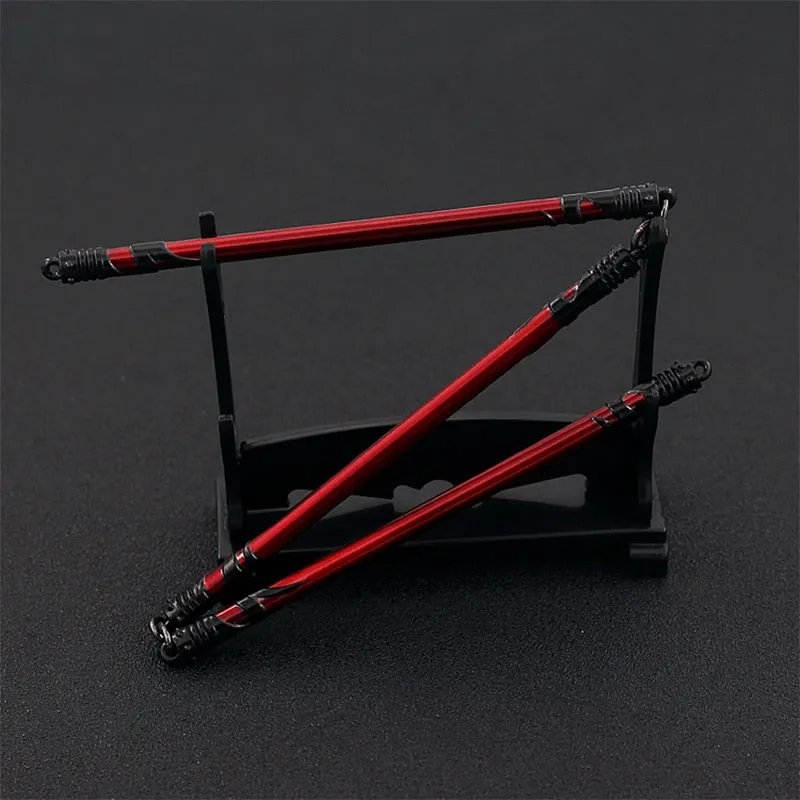 37.5CM Anime Peripherals Cold Weapons Models Three-section Stick Zinc Alloy Material Replica Miniature Decoration Toys for Kids