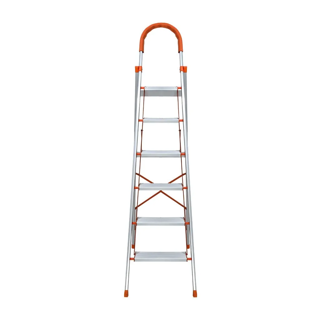 6-Step Multi-Purpose Folding Aluminum Ladder with Non-Slip Platform (Light Weight)