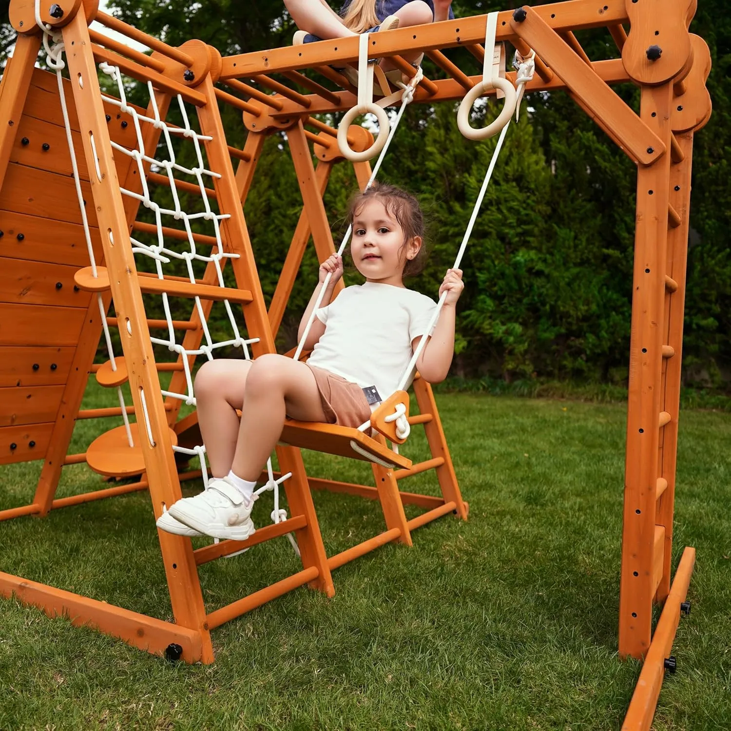 8-in-1 Indoor Playset - Slide, Climbing Wall, Monkey Bars & Swing