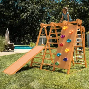 8-in-1 Indoor Playset - Slide, Climbing Wall, Monkey Bars & Swing