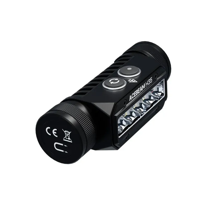 Acebeam H35 2600 Lumen Dual-Light Source White   Red LEDs Rechargeable Headlamp