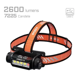 Acebeam H35 2600 Lumen Dual-Light Source White   Red LEDs Rechargeable Headlamp