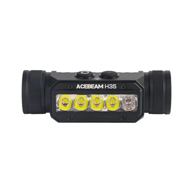 Acebeam H35 2600 Lumen Dual-Light Source White   Red LEDs Rechargeable Headlamp