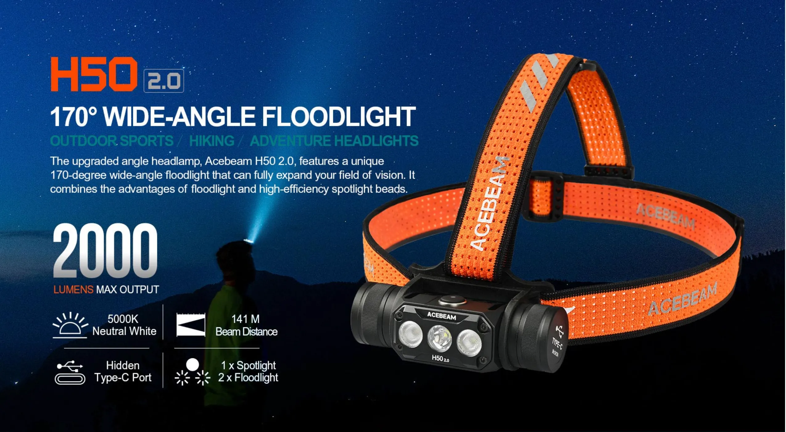 Acebeam - H50 v2.0 (2000 Lumens)