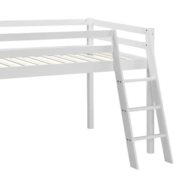 Albany Kids Bunk Bed Mid-Sleeper Wooden Frame, White