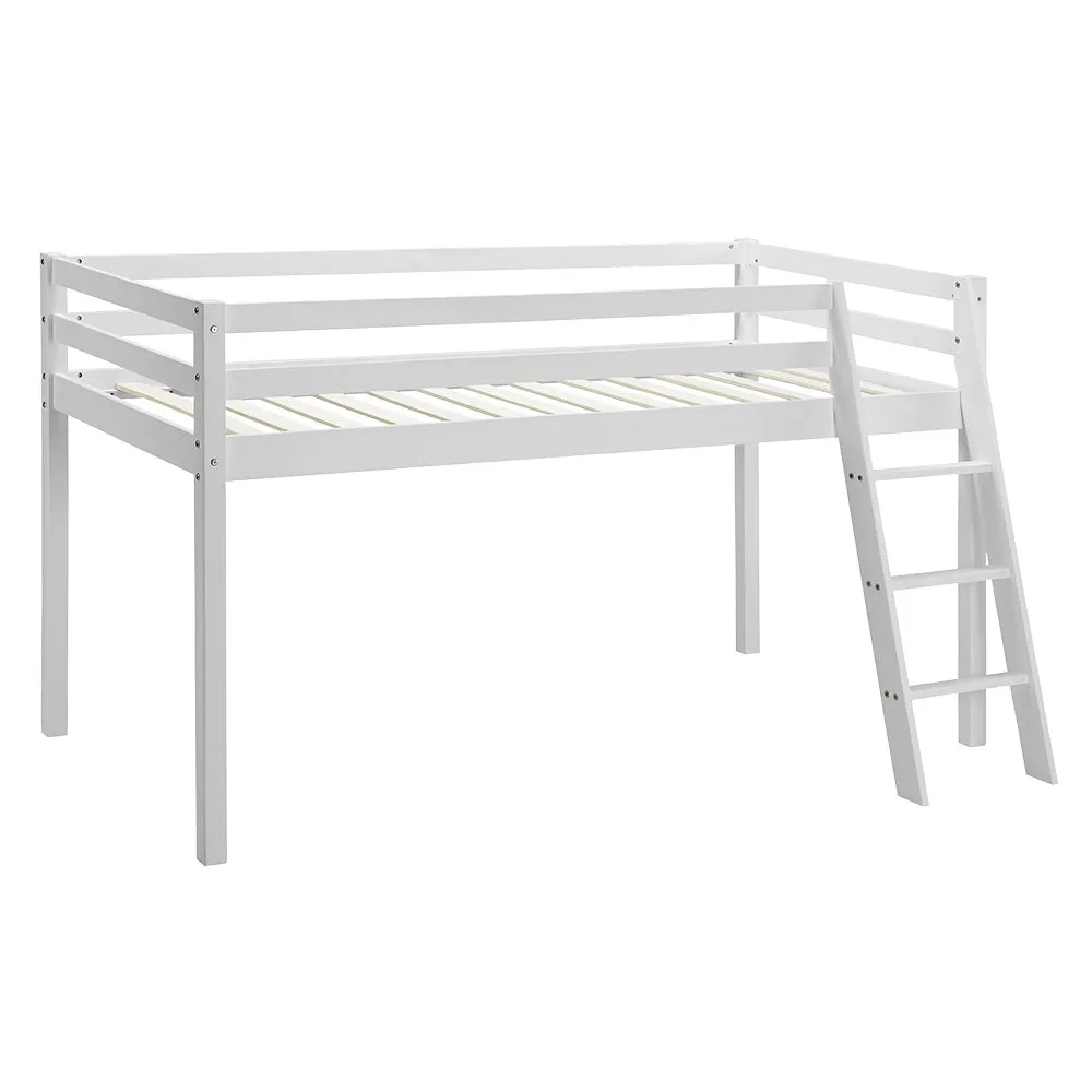 Albany Kids Bunk Bed Mid-Sleeper Wooden Frame, White
