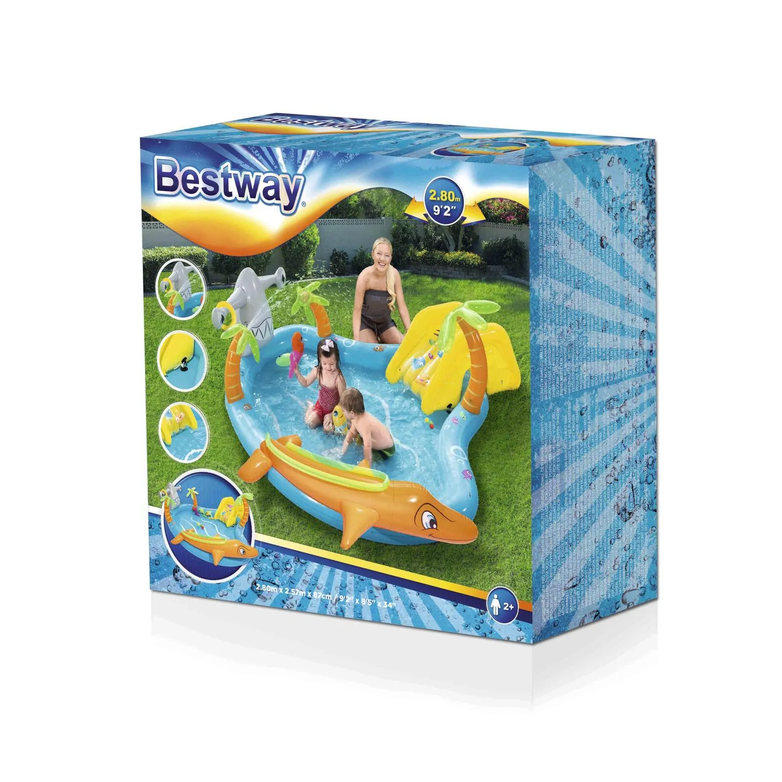 Bestway Inflatable Sea Life Water Fun Pool with Slide