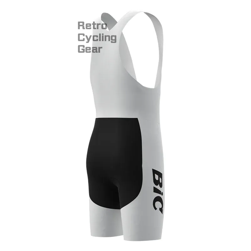 BIC White Blue Retro Cycling Shorts