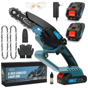 BTF Mini Chainsaw Set – Cordless, Battery Powered with 2 Chains & Accessories