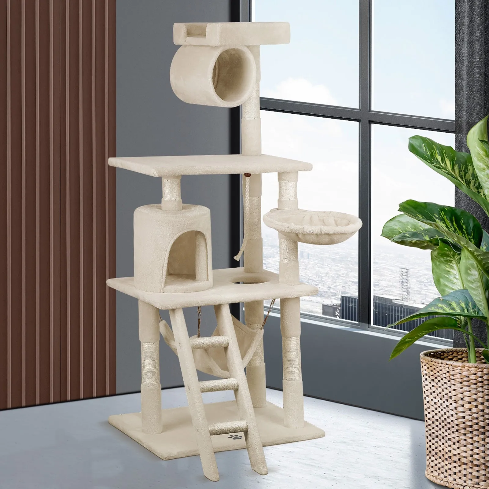 Cat Trees Scratching Post Scratcher Tower Condo House Furniture Kitty Bed 140cm