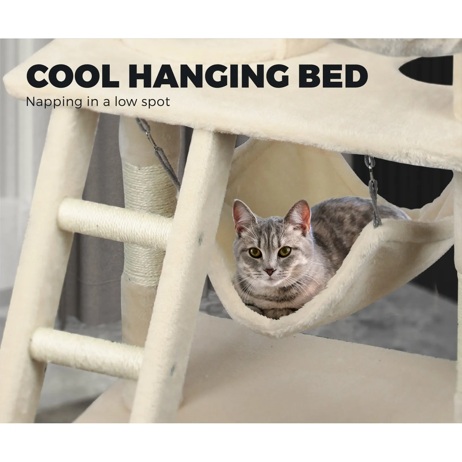 Cat Trees Scratching Post Scratcher Tower Condo House Furniture Kitty Bed 140cm