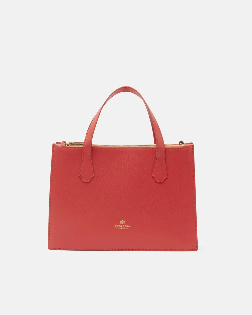 CUOIERIA FIORENTINA BEAUTY TOTE - CORAL
