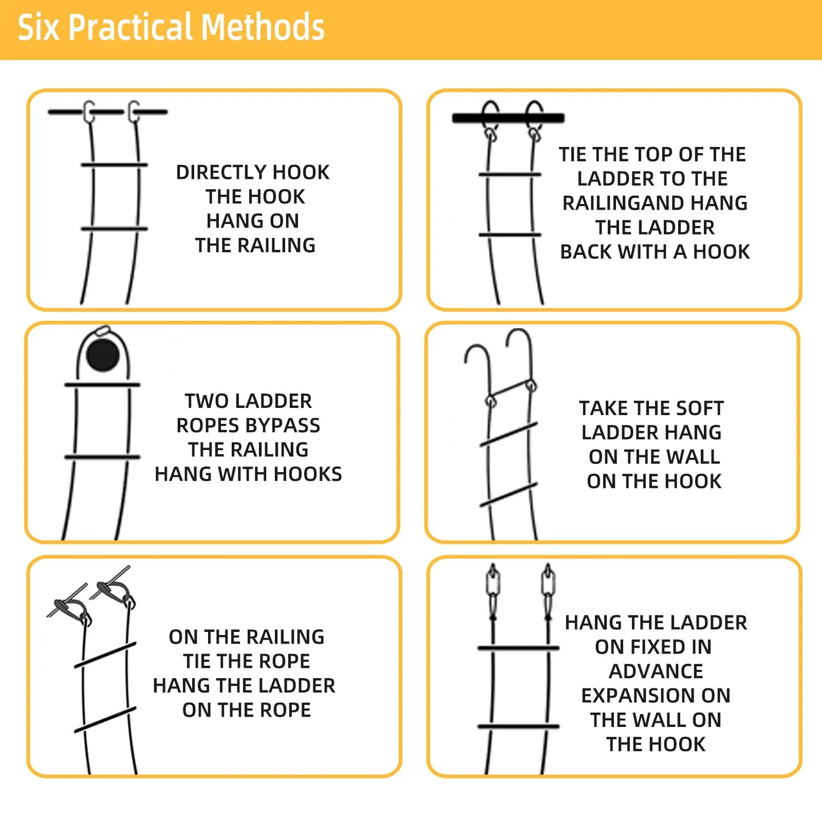 Emergency Fire Escape Ladder,Flame Resistant Safety Rope Ladder with Hooks10FT/13FT/16FT/26FT/32FT/49FT,Fast to Deploy,Easy to Store Withstand Weight up to 2000 pounds(10FT)