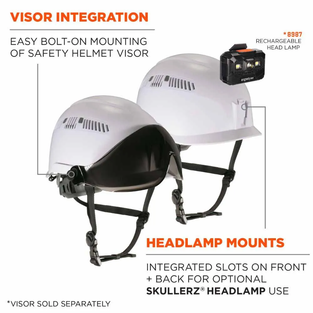 Ergodyne 60265 8977LED White Safety Helmet LED Light Vented Type 2 Class C