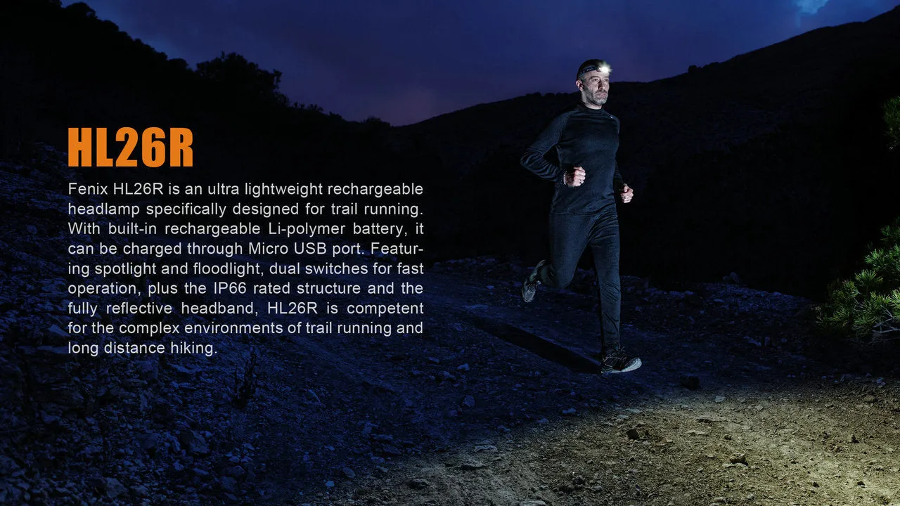 Fenix HL26R Rechargeable Trail Running Headlamp