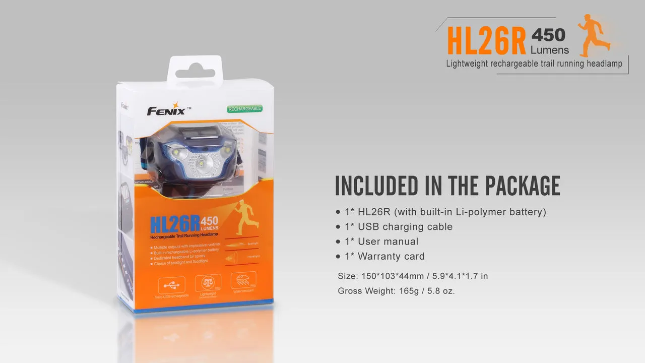 Fenix HL26R Rechargeable Trail Running Headlamp