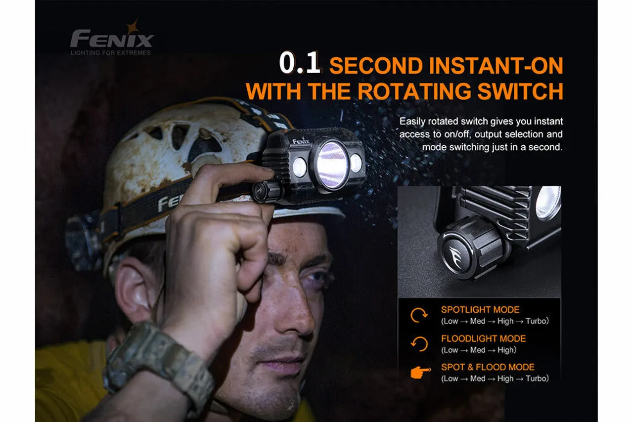 Fenix HP30R v2 3000 Lumen USB-C Rechargeable Headlamp - Very Long Run Times