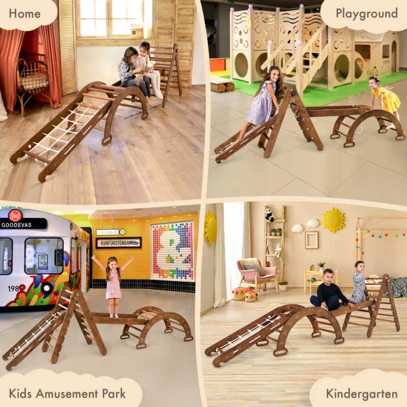 Goodevas 4 in 1 Montessori Climbing Set - Chocolate Color