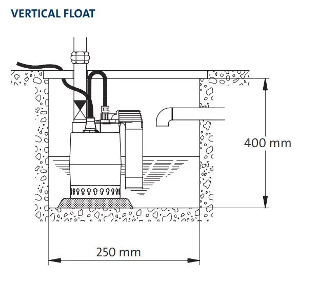 Grundfos Unilift KP350-AV1 0.35kW Submersible Drainage Pump with Vertical Lever Switch (230LPM/90kPa)