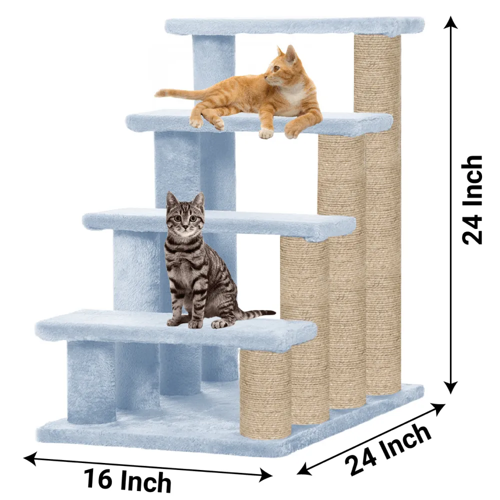 Hiputee Fur Fabric Climbing Stairs for Cats (Grey)