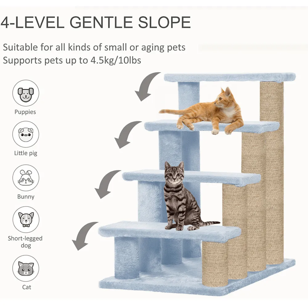 Hiputee Fur Fabric Climbing Stairs for Cats (Grey)