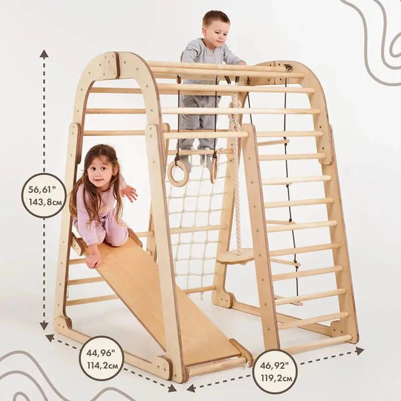 Indoor Playground for Toddlers - 7in1 Playground   Swings Set   Slide Board   Art Set