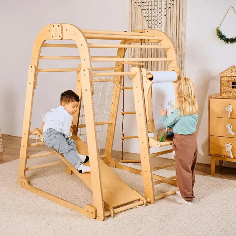 Indoor Playground for Toddlers - 7in1 Playground   Swings Set   Slide Board   Art Set