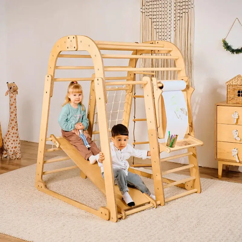 Indoor Playground for Toddlers - 7in1 Playground   Swings Set   Slide Board   Art Set