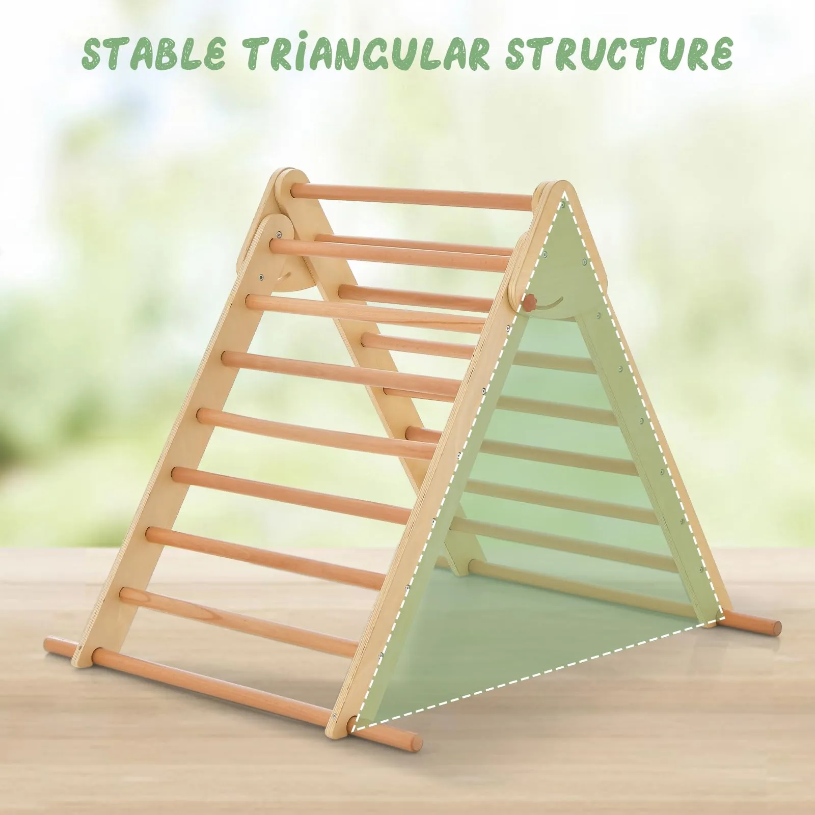 INFANS Climbing Toys for Toddlers, 3 in 1 Foldable Kids Wood Montessori Pikler Climber Ladder with Ramp, Slide
