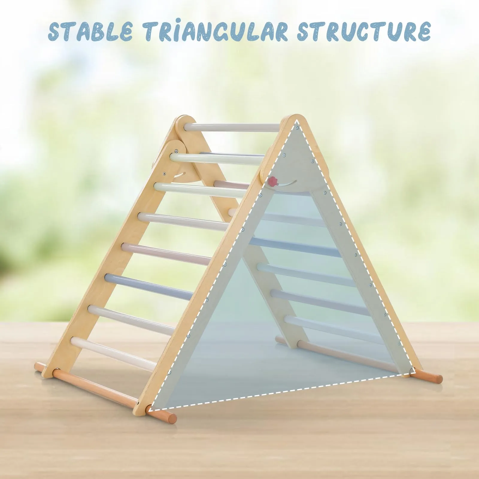 INFANS Climbing Toys for Toddlers, 3 in 1 Foldable Kids Wood Montessori Pikler Climber Ladder with Ramp, Slide