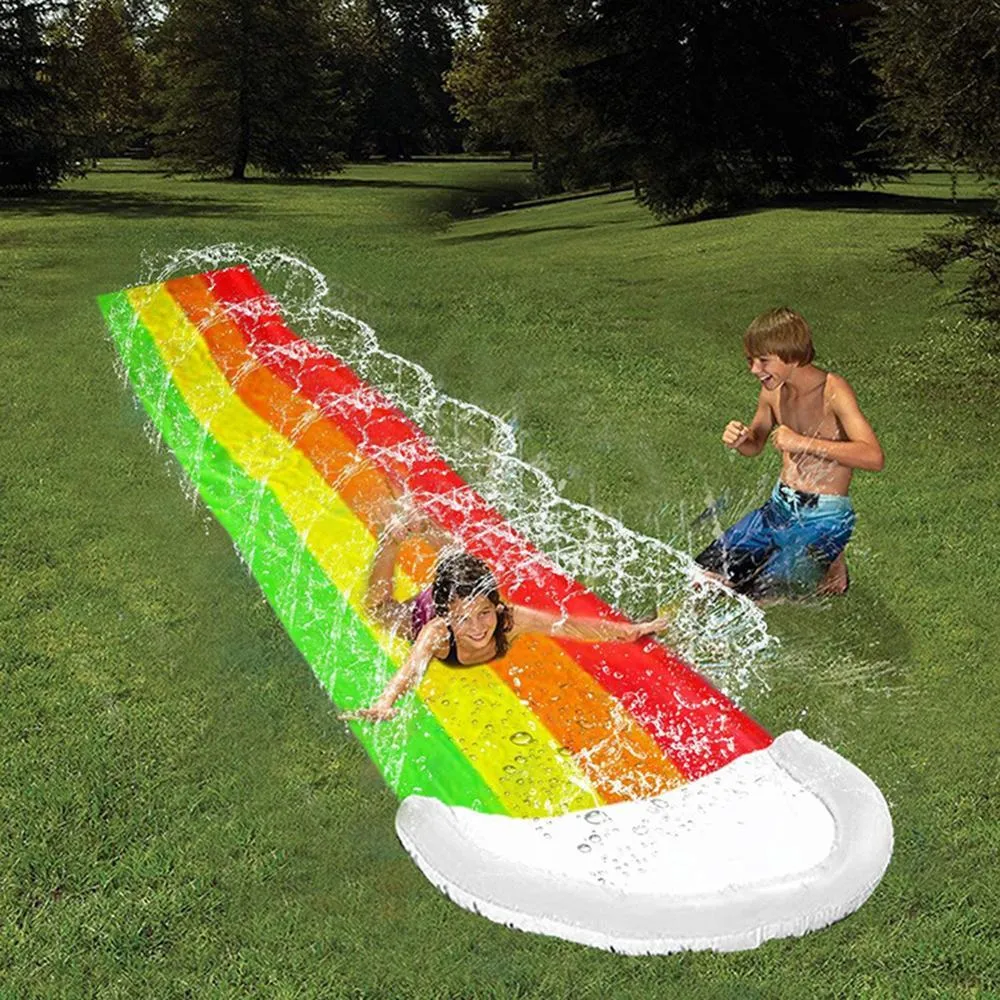 Inflatable Automatic Sprinkler Rainbow Water Slide