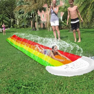 Inflatable Automatic Sprinkler Rainbow Water Slide
