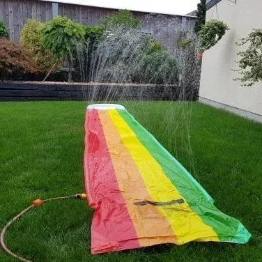 Inflatable Automatic Sprinkler Rainbow Water Slide