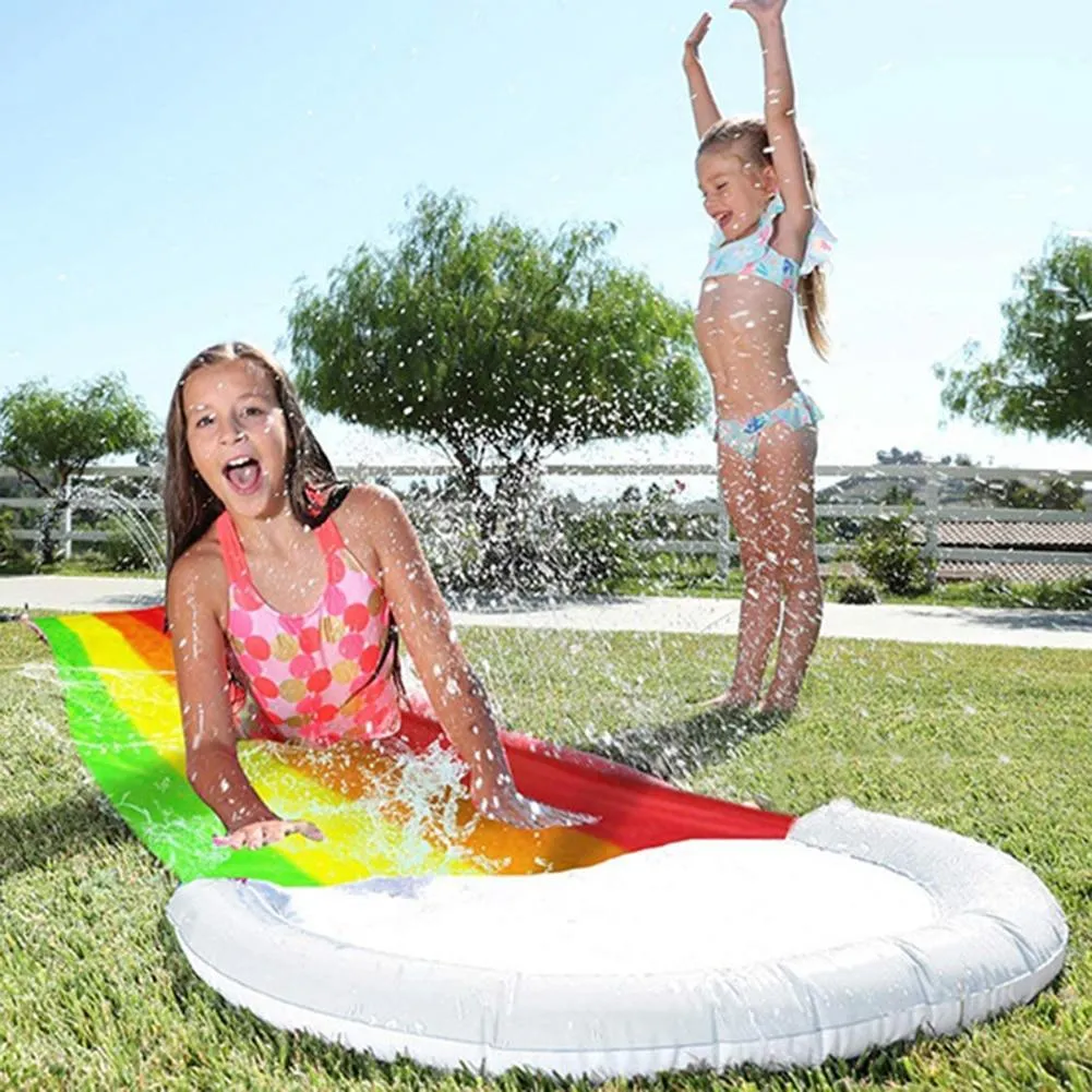 Inflatable Automatic Sprinkler Rainbow Water Slide