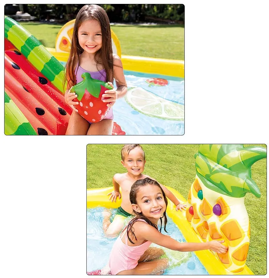 INTEX Fun'N Fruity Inflatable Play Centre Paddling Pool & Water Slide