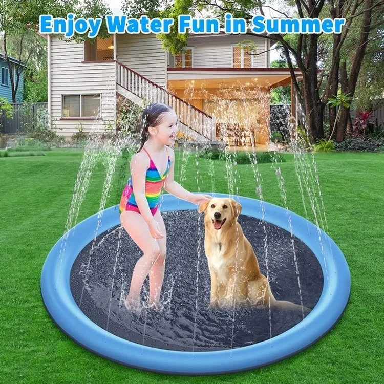 Kids Outdoor Water Play Splash Mat with Sprinkler - 100CM Diameter