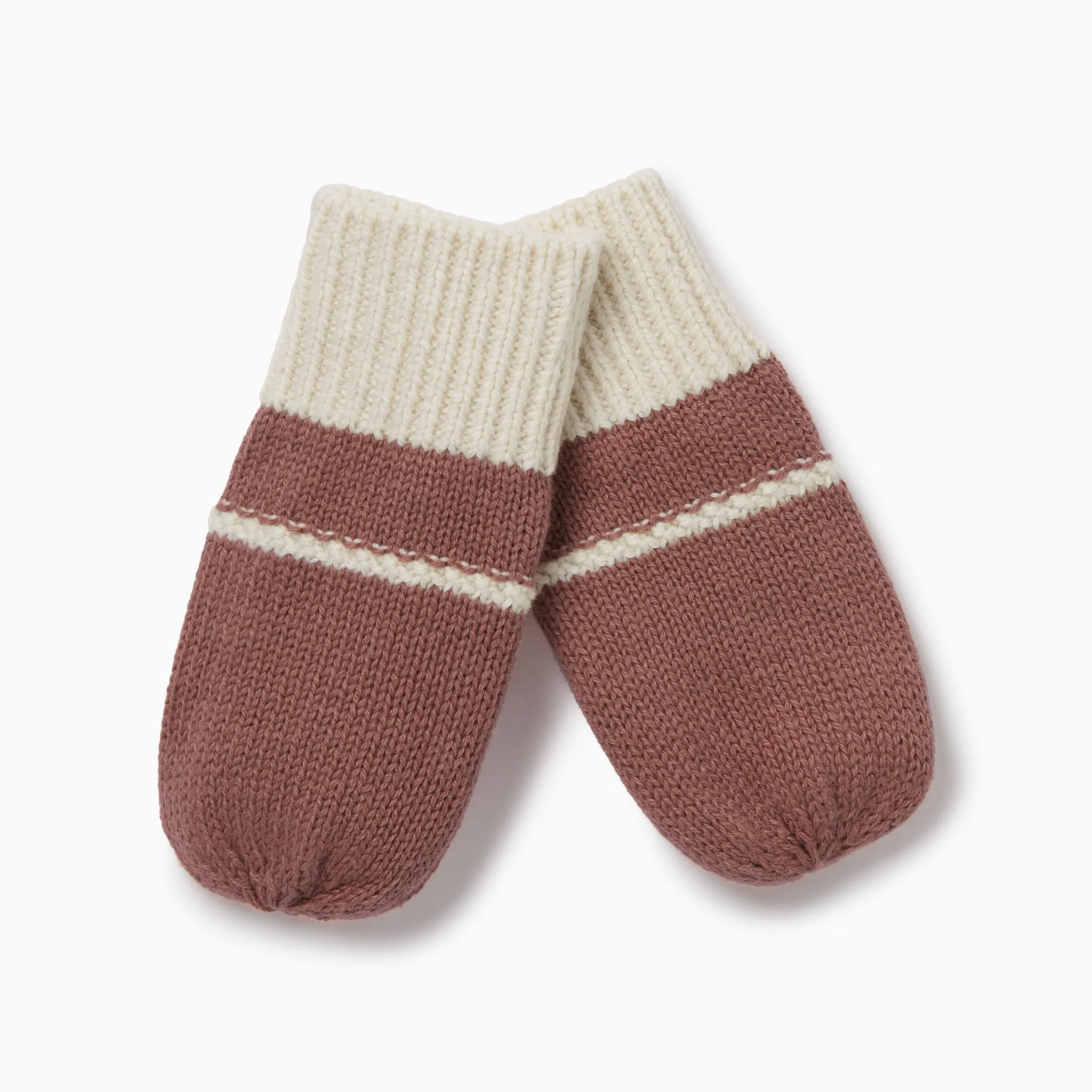 Knitted Colourblock Mittens