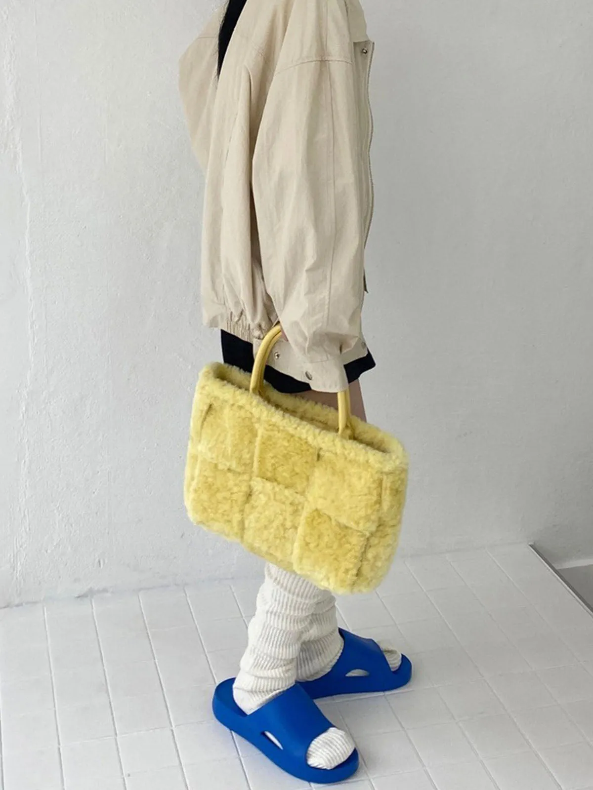 Large Capacity Plush Lamb Wool Tote Bag