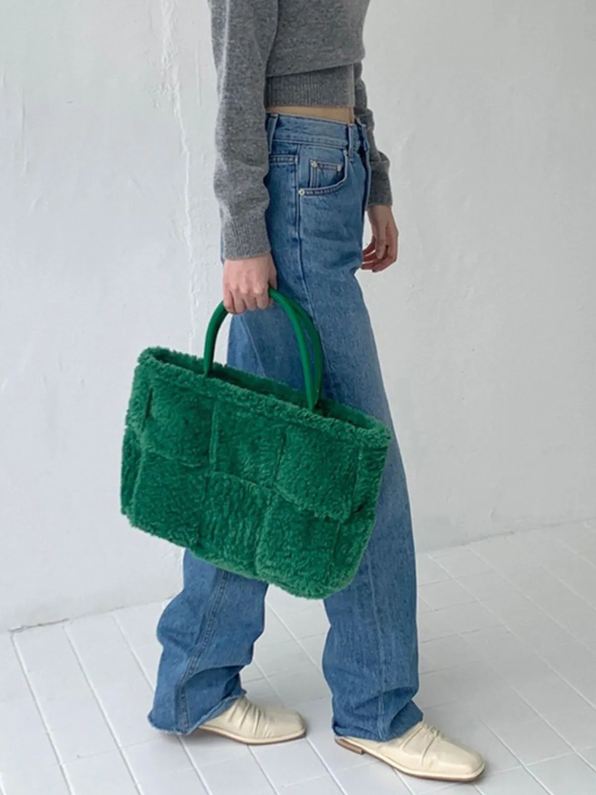 Large Capacity Plush Lamb Wool Tote Bag